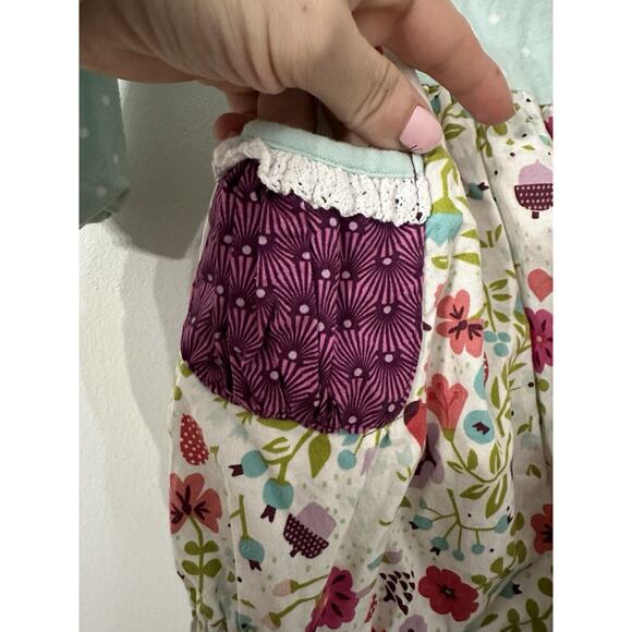 Ricrac & Ruffles Girls 3T Multicolor Ruffled Bubble Romper - Picture 2 of 5